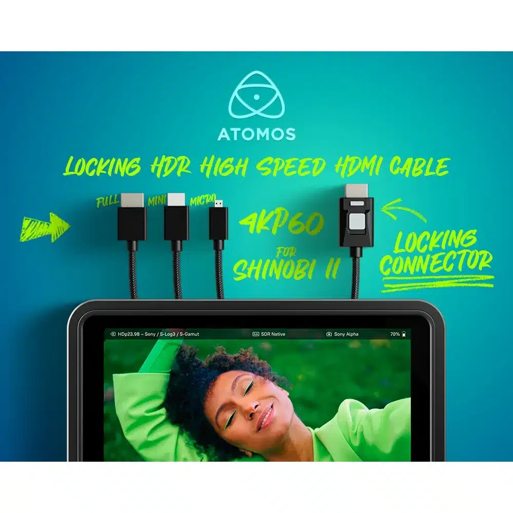 ATOMOS 4kP60 Locking HDR HDMI 30cm High Speed Cables