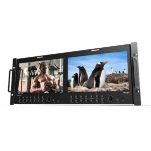 9" TVLOGIC RKM-290A dual FHD 4RU multi-channel rack monitor