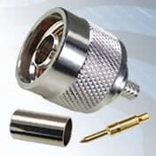 Gigatronix N-type crimp plug, nickel plated, LBC240