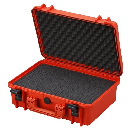 PANARO MAX430S waterproof case, orange, cubed foam