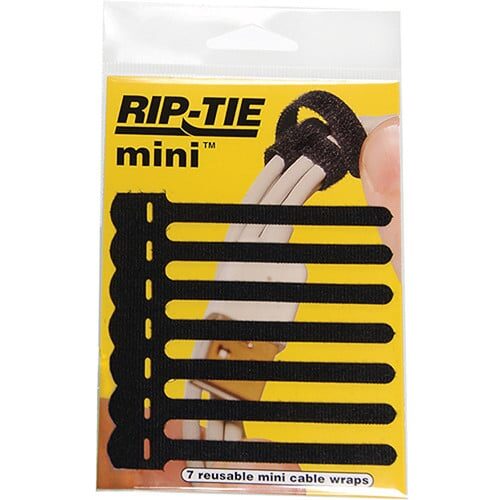 1/4" x 3.5" RIP-TIE Mini, 7-pack, BLACK