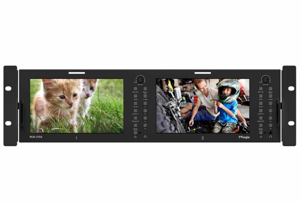 7" TVLOGIC RKM-270A dual LCD 3RU multi-channel monitor