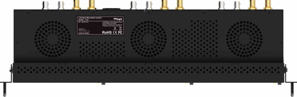 5.5” TVLOGIC R-5T triple 2RU UHD-4K ready rack mount monitor, 12G-SDI/HDMI
