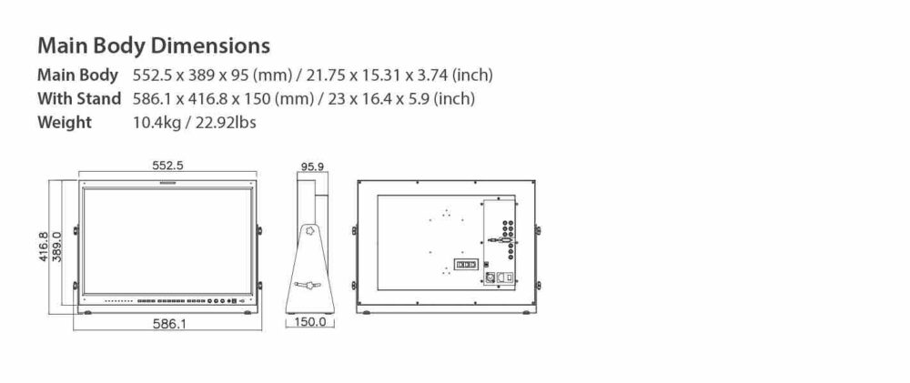 24" TVLOGIC LVM-246W 3G LCD monitor HD/SD