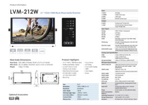 21.5" TVLOGIC LVM-212W 3G multi-format LCD monitor