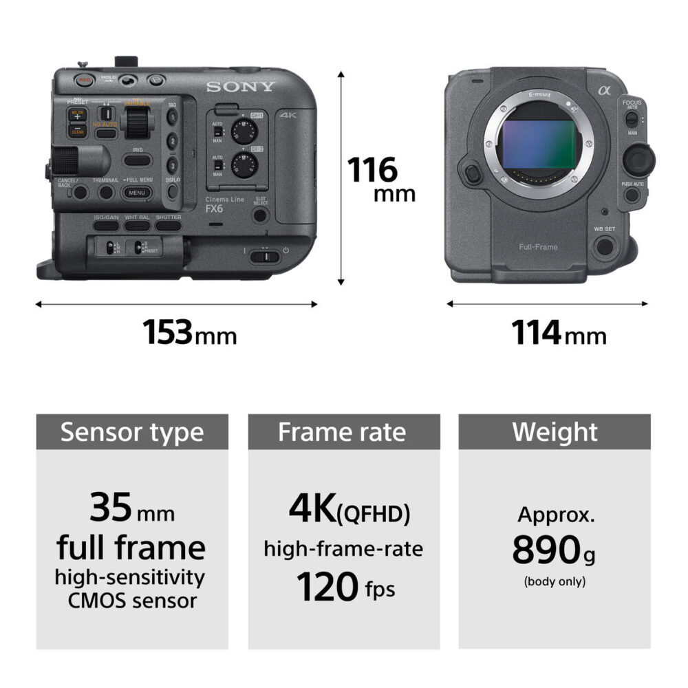 SONY FX6 full-frame Cinema Line camera