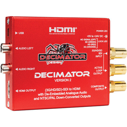 DECIMATOR 2 SDI to HDMI with de-embedded analogue audio