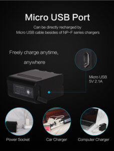 ROLUX YC-F971 battery for Sony NP-F series, 6600mAh, USB in/out