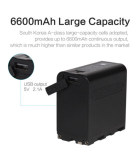 Sony NP-F seeria asendusaku ROLUX YC-F971, 6600mAh, USB in/out