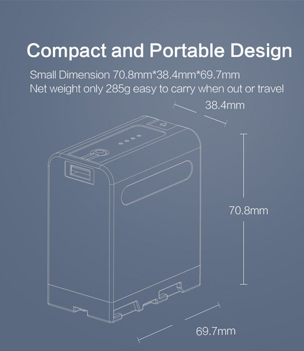 Sony NP-F seeria asendusaku ROLUX YC-F971, 6600mAh, USB in/out