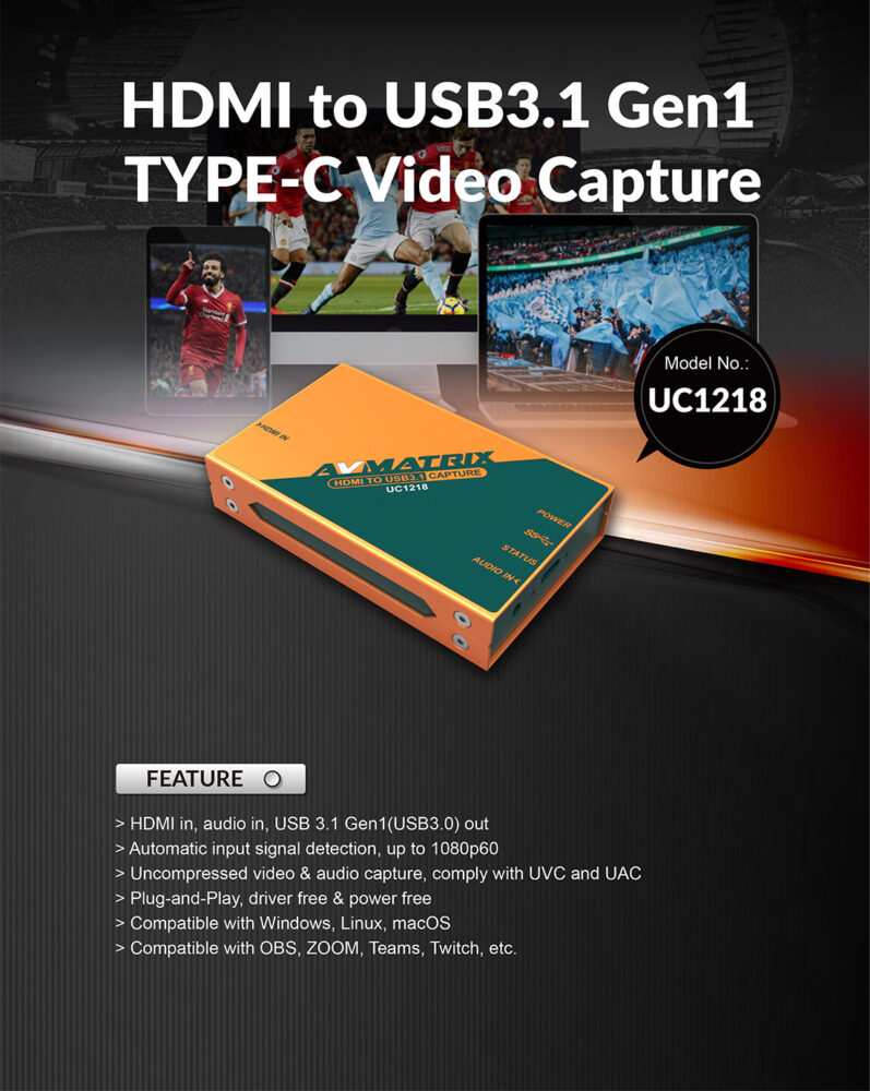 AVMATRIX UC1218 HDMI to USB3.1 capture