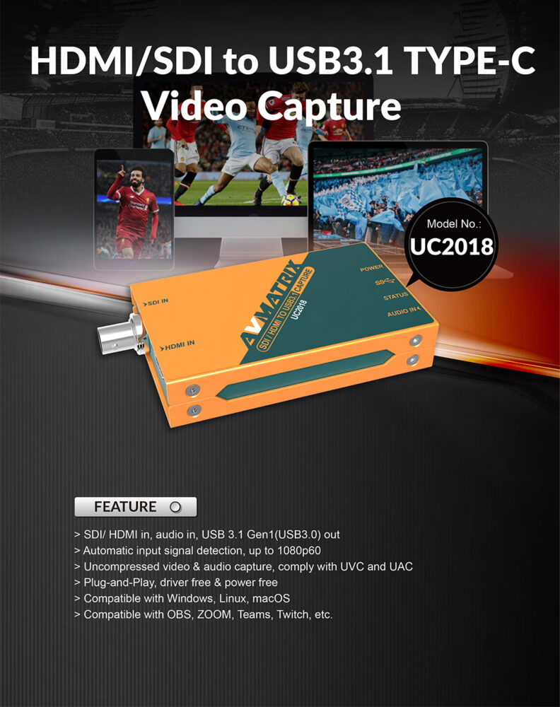 AVMATRIX UC2018 HDMI/SDI to USB3.1 capture