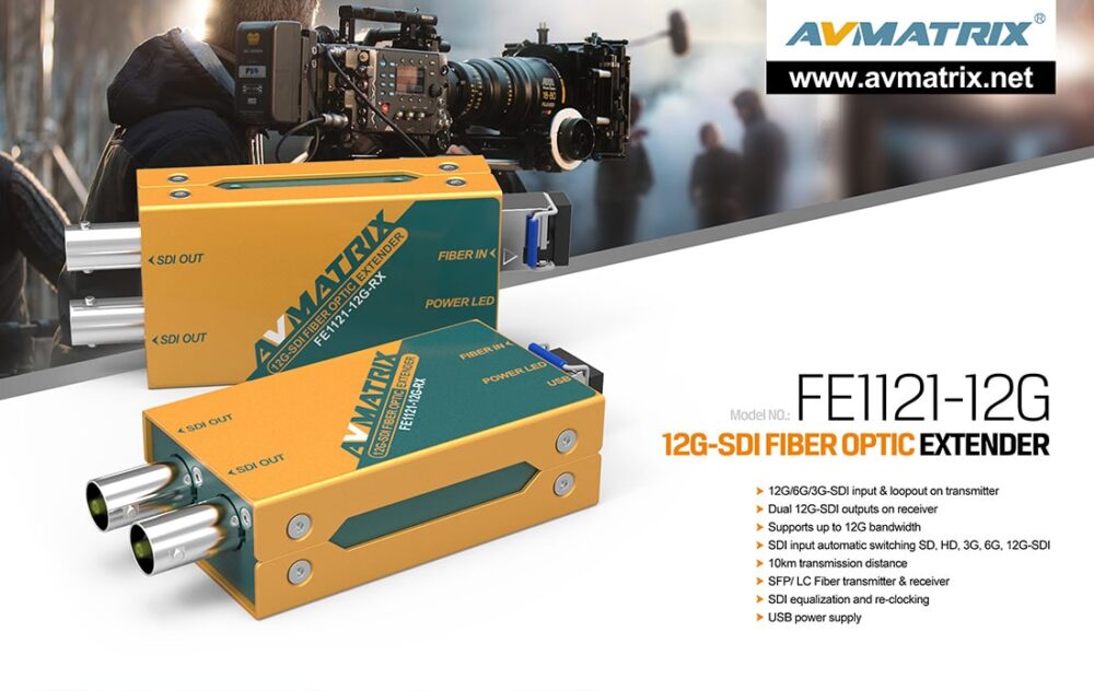 AVMATRIX FE1121-12G 12G-SDI fiber optic extender
