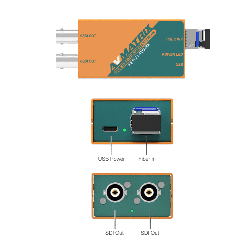 AVMATRIX FE1121-12G 12G-SDI fiber optic extender