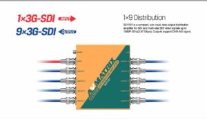 AVMATRIX SD1191 1×9 SDI reclocking distribution amplifier