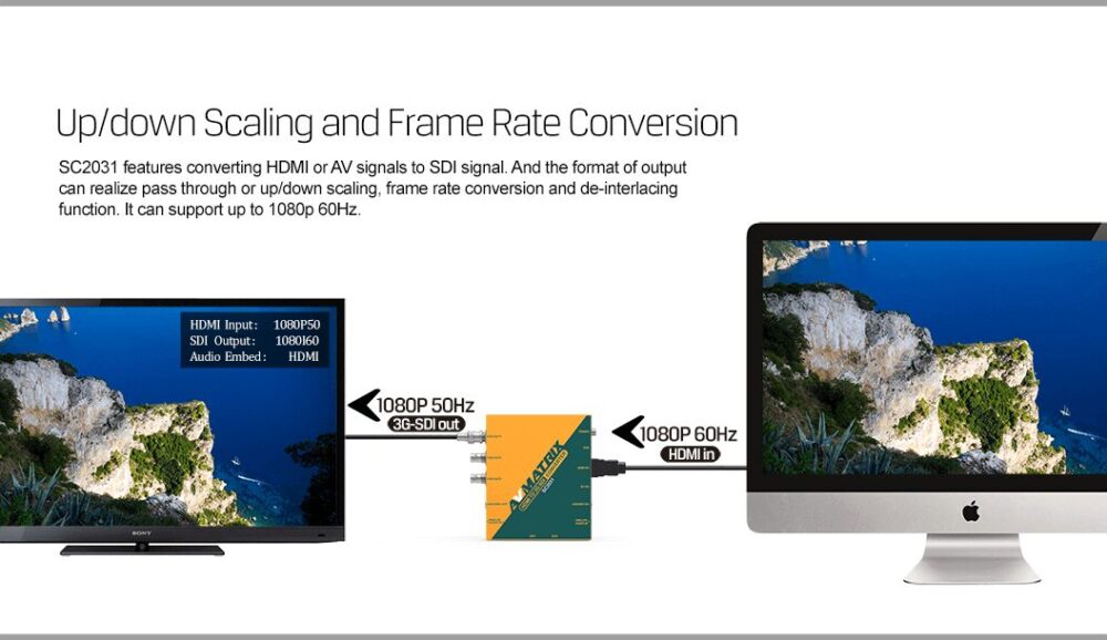 AVMATRIX SC2031 HDMI & AV to 3G-SDI scaling converter