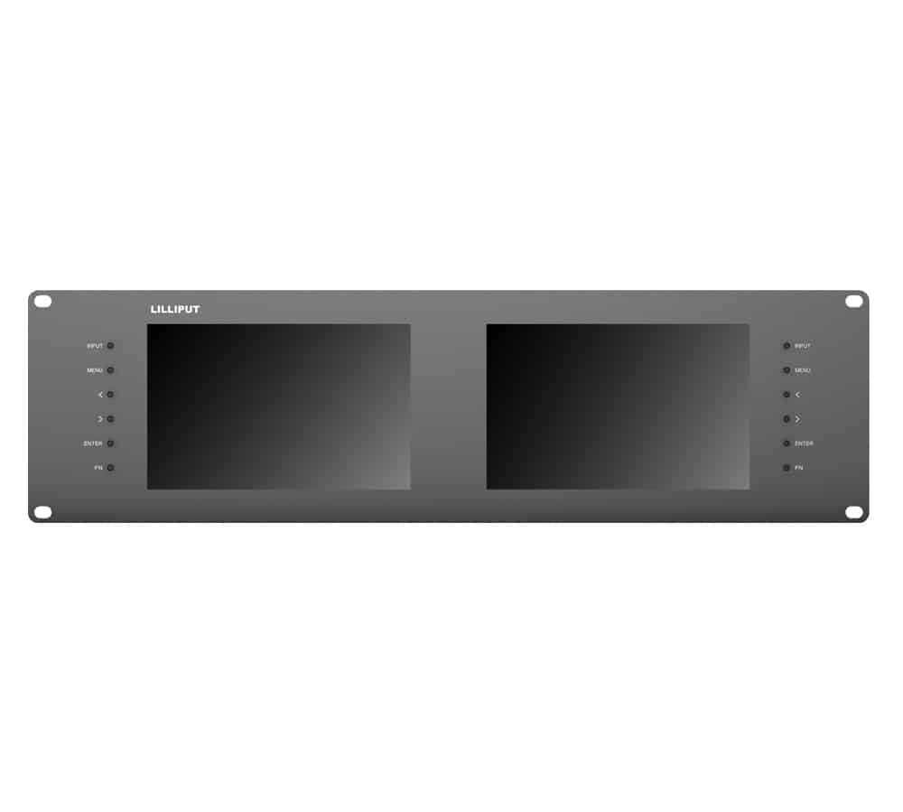 7" LILLIPUT RM-7028/S rackmount dual monitor system, 3G-SDI, HDMI