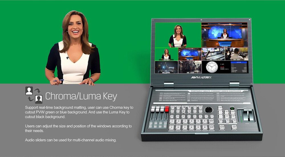 AVMATRIX PVS0615U multi-format 6 channel streaming video switcher