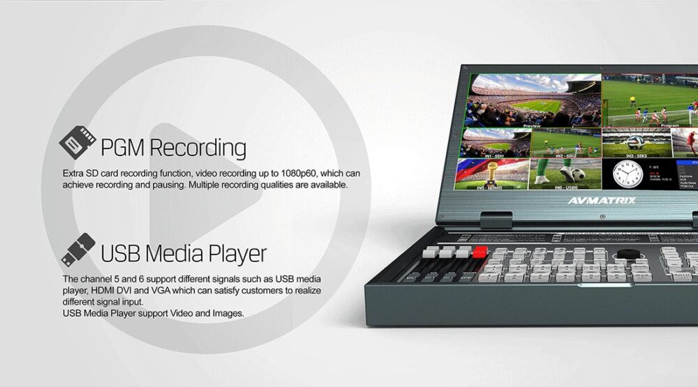 AVMATRIX PVS0615U multi-format 6 channel streaming video switcher