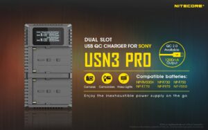 Nitecore USN3 PRO akulaadija SONY akudele, USB
