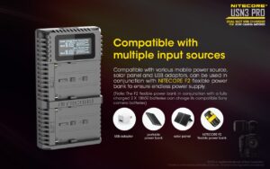 Nitecore USN3 PRO akulaadija SONY akudele, USB