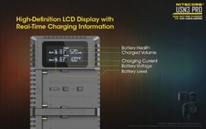 Nitecore USN3 PRO akulaadija SONY akudele, USB