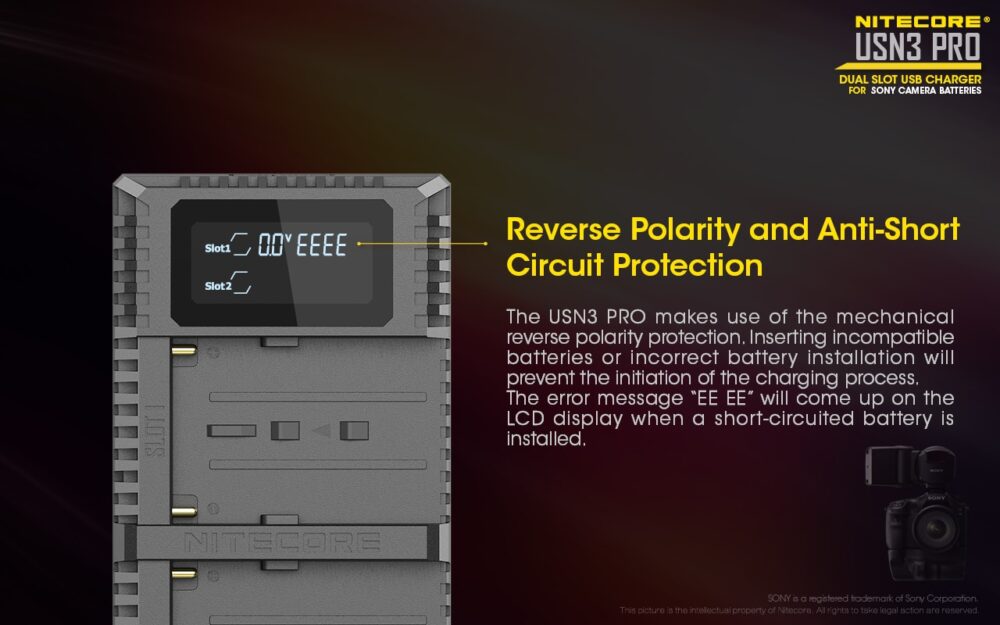 Nitecore USN3 PRO akulaadija SONY akudele, USB
