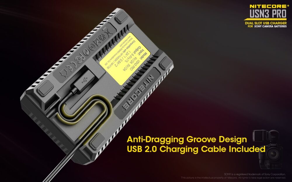 Nitecore USN3 PRO akulaadija SONY akudele, USB