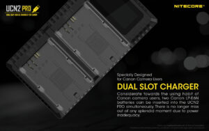 Nitecore UCN2 PRO akulaadija CANON LP-E6N akudele, USB