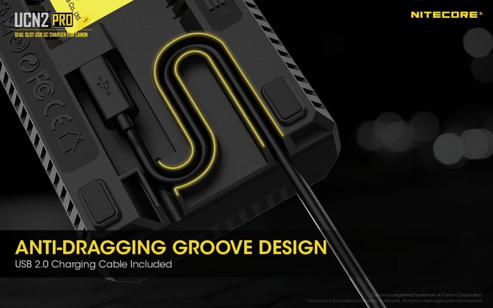 Nitecore UCN2 PRO dual slot digital USB charger for Canon LP-E6N batteries