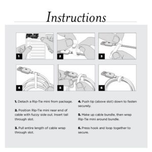 1/4" x 3.5" RIP-TIE Mini, 7-pack, WHITE