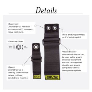 RIP-TIE CinchStrap-EG öösiga takjapael kaablirihm, 25mm x 254mm 10-pakk, MUST