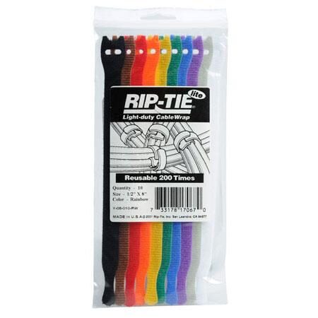 RIP-TIE Lite takjapael kaabliside, 13mm x 203mm, 10 tk, VÄRVILISED