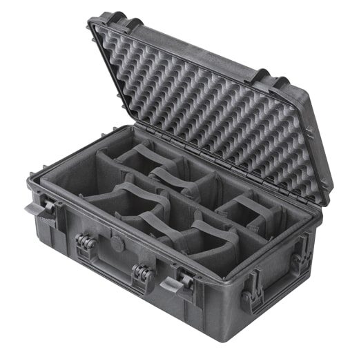 PANARO MAX520CAMTR waterproof case, trolley, black, padded dividers
