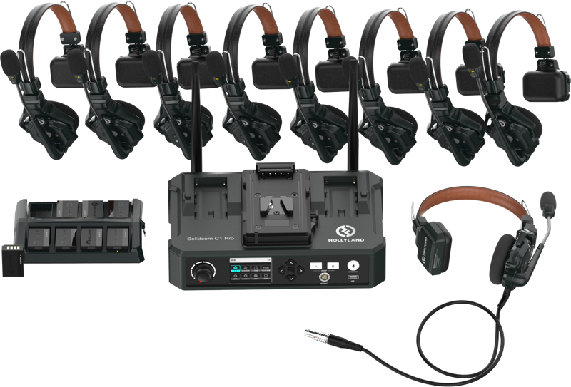 HOLLYLAND Solidcom C1 Pro  Wireless Intercom System with 8 ENC headsets with Hub Station