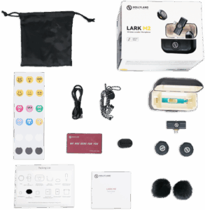 HOLLYLAND Lark M2 Lightning - Wireless Lavalier Microphone with Lightning Plug (Duo,Shine Charcoal)