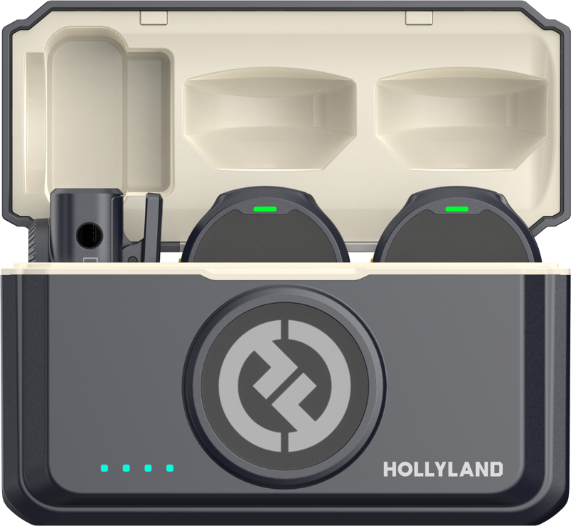 HOLLYLAND Lark M2 Camera - Wireless Lavalier Microphone (Duo,ShineCharcoal)