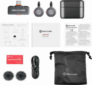HOLLYLAND LARK M2S Duo Wireless Lavalier Microphone with USB-C Plug (Duo, Space Gray)