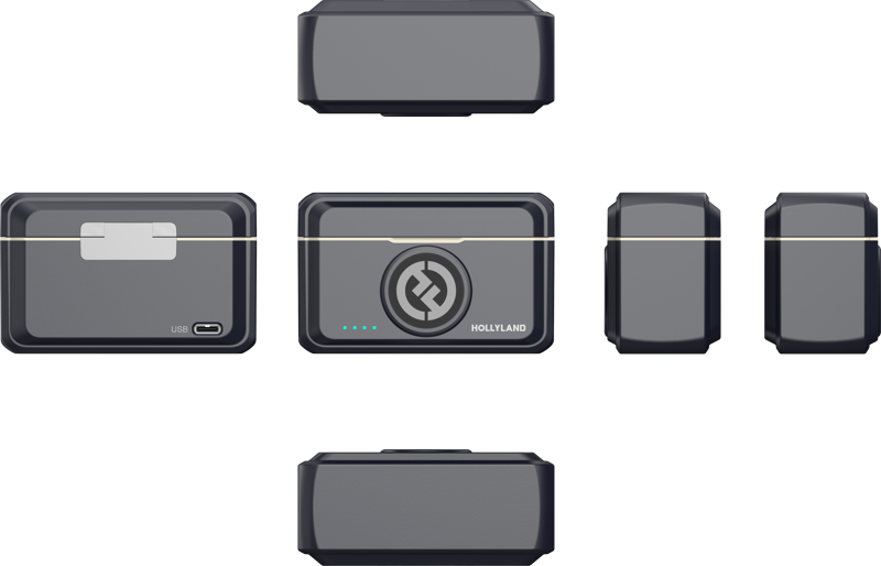 HOLLYLAND Lark M2 Combo - Wireless Lavalier Microphone (Duo, Shine Charcoal)