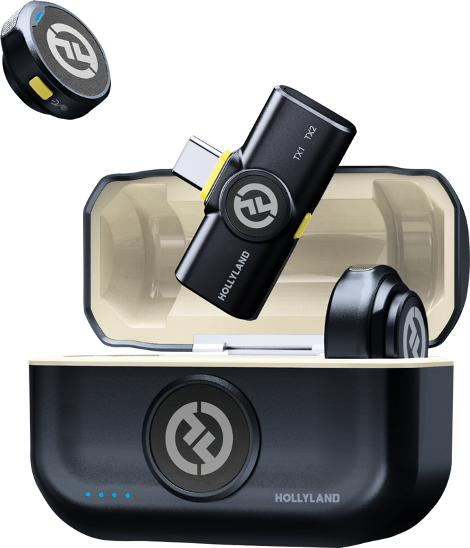 HOLLYLAND Lark M2 USB-C - Wireless Lavalier Microphone with USB-C Plug (Duo, Shine Charcoal)