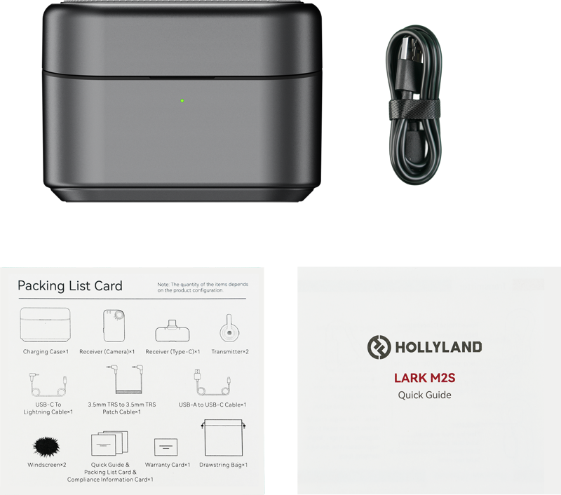 HOLLYLAND LARK M2S Combo Version Charging Case (Space Gray) Fit for Lark M2S