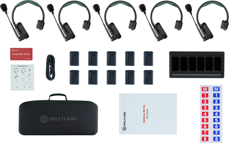 HOLLYLAND Solidcom SE Pro- 5 Person Noise Cancelling Headset Intercom