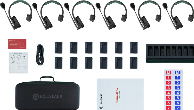 HOLLYLAND Solidcom SE Pro- 6 Person Noise Cancelling Headset Intercom