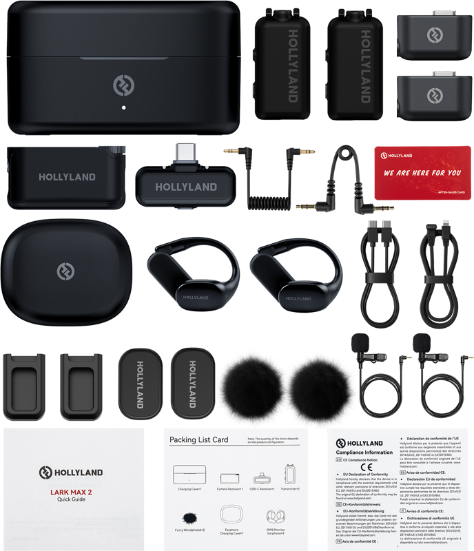 HOLLYLAND LARK MAX 2 Ultimate Combo with OWS Monitor Earphone + Camera RX + USB-C RX