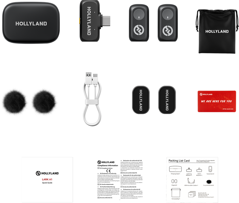HOLLYLAND LARK A1 Duo with USB-C RX + Charging Case