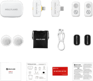 HOLLYLAND LARK A1 Combo Ivory White, with USB-C RX + Lightning RX + Charging Case