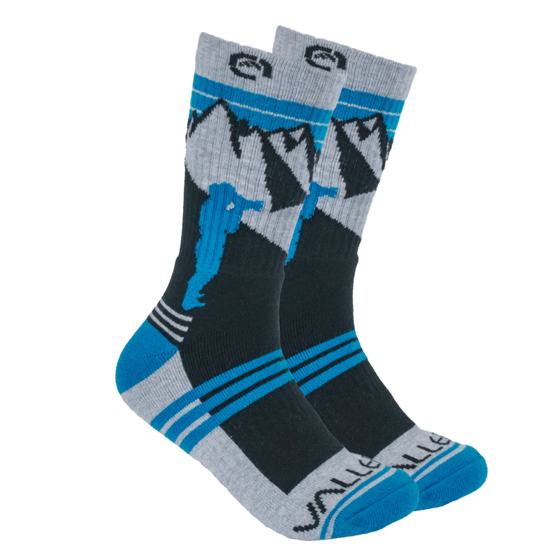 VALLERRET Merino Wool Crew Sock - Mtn Blue (size 36-40)