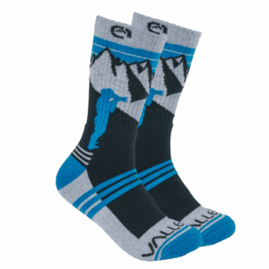 VALLERRET Merino Wool Crew Sock - Mtn Blue (size 36-40)