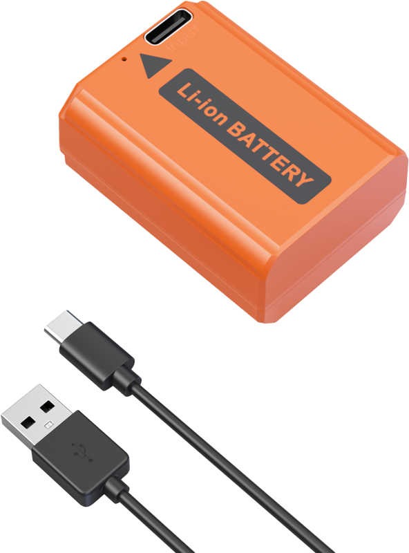 SMALLRIG 4965 NP-FW50 USB-C Rechargeable Camera Battery Orange