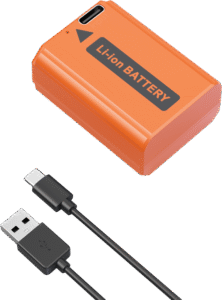 SMALLRIG 4965 NP-FW50 USB-C Rechargeable Camera Battery Orange